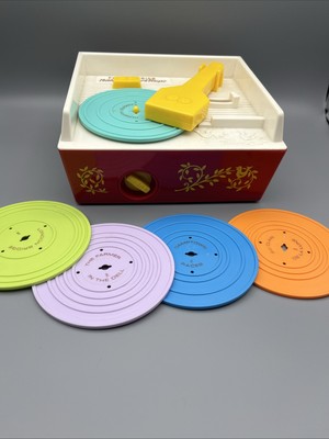 2010 Fisher Price Music Box Record Player w/5 Records - Works - Read Description-image