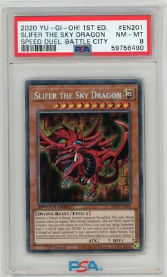 2020 YuGiOh Speed Duel: Battle City - # SBCB-EN201 Slifer the Sky Dragon - PSA 8-image