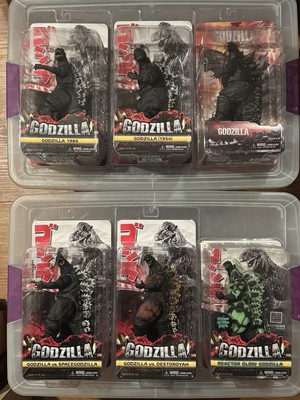 NECA Godzilla Set Of 6 Figures, 1st Edition Clam Case Version-image