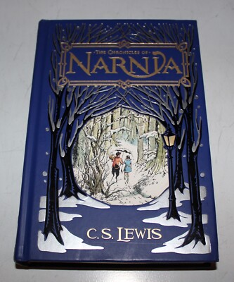 CS Lewis Chronicles Of Narnia Leatherbound HarperCollins HC vg++/NM-image