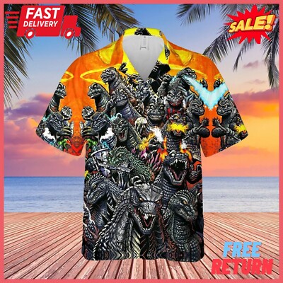 Godzilla King Of The Monsters Unisex Hawaiian Shirt Summer Shirt Full Size S-5xl-image