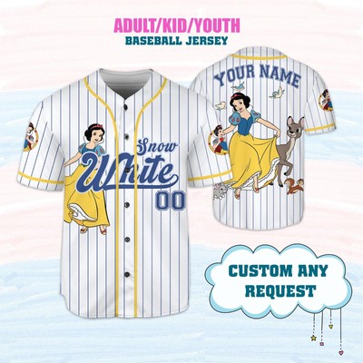 Custom Snow White Disney Princess Baseball Jersey Kid Men Women Gift NEW-image