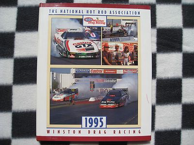 1995 NHRA WINSTON DRAG RACING SERIES LEATHER BOUND COFFEE TABLE EDITION YEARBOOK-image