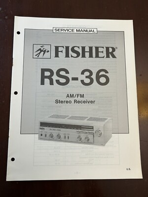 Fisher RS-36 AM/FM Stereo Receiver Service Manual Vintage OEM Repair Diagrams-image