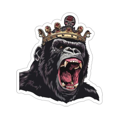 Aggressive King Kong Crown wearing monster legendary Kiss-Cut Sticker vinyl -image