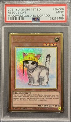2021 PSA 9 YUGIOH EL DORADO MGED 1ST ED GOLD ULTRA RARE RESCUE CAT 💫-image
