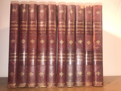 LEATHER TRAVEL BOOKS LEATHERBOUND 1908 Complete 10 Volumes California Grand Cany-image