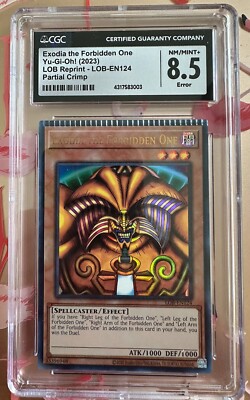 CGC 8.5 Partial Crimp Yugioh LOB-EN124 Exodia The Forbiden One-image