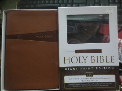 beautiful NKJV Toffee leathersoft bible Giant Print edition Red Letter Nelson-image