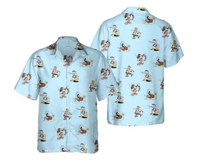 Mickey Mouse & Friends Fishing Dad Fisherman Father's Day Gift Hawaiian Shirt-image