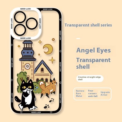 Transparent Cases For iPhone 15,14 Pro Max Cartoons Slim Anti (Slip, Fall, Drop)-image