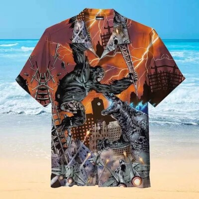 Godzilla Vs King Kong Universal Hawaiian Shirt, King Kong Shirt, Godzilla Shirt-image