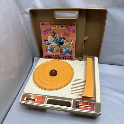 Vintage 1978 Fisher Price Phonograph Portable Record Player 33 & 45 RPM #825-image