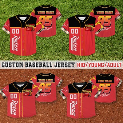 Custom Lightning McQueen Disney Baseball Jersey Team Gift For Kid Men Women-image