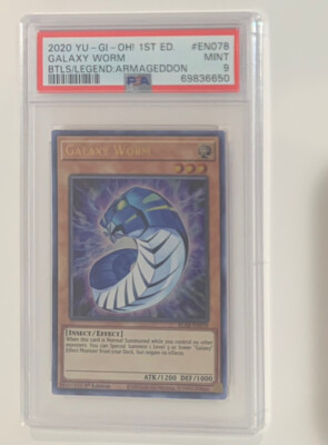 Yugioh Galaxy Worm #EN078 PSA Graded 1st Ed BTLS Mint 9-image