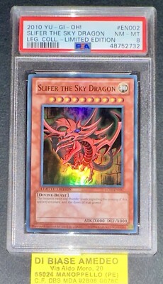 PSA 8 Slifer The Sky Dragon LC01-EN002 Legendary Collection Limited Edition Eng-image
