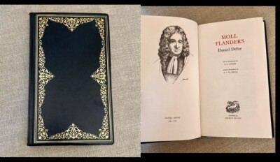 1968 Heron Books Moll Flanders by Daniel DeFoe Leather Bound Satin Ribbon Marker-image