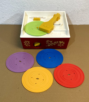 2014 Fisher Price Music Box Record Player Reproduction Toy W/ 5 Records *WORKS*-image