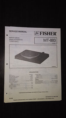 Fisher mt-883 Service Manual original repair book stereo turntable record player-image