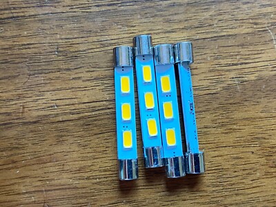 4 New Warm White 41mm Fuse Lamp LED Light Bulbs for Fisher 304 404 404X Receiver-image