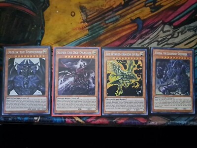 Yugioh All Egyptian God cards & Exodia Legendary Defender all mint Limited edit-image