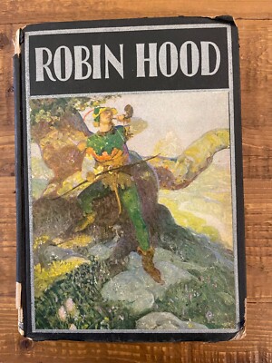 1939 Robin Hood Hard Back Book Edith Heal - Wood Block Illustrations FREE SHIP!-image