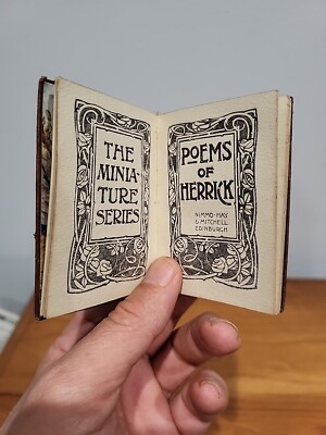 Poems of Herrick The Miniature Series 1890's Calf Leather Nimmo Hay Mitchell-image