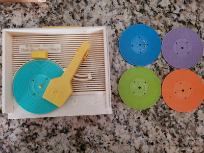 Vintage 1971 Original COMPLETE Fisher Price Music Box Record Player works+Bonus-image