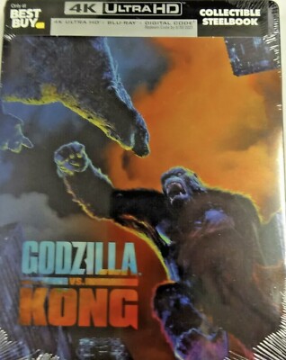 Godzilla vs Kong 4K Blu-Ray Digital Collectible Steelbook NEW Best Buy Exclusive-image