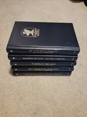 (5) Agatha Christie Mystery Collection Leatherette Hardcover Bantam Books Lot-image