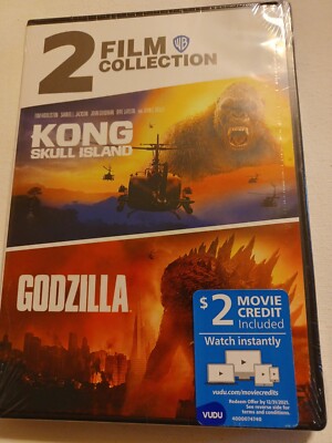 2 Film Collection: Kong Skull Island / Godzilla (DVD, 2014) Brand New Sealed -image