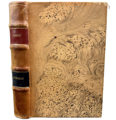 1944 Poesias, Francisco de La Torre, Clasicos Castellanos, Leather Bound-image