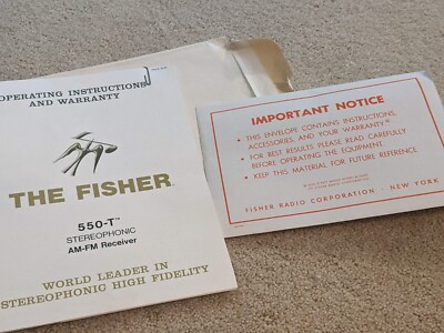 The Fisher 550-T Stereophonic AM/FM Receiver Operating Manual, Original-image