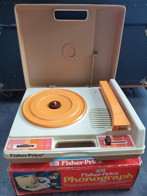 Vintage 1970s 70s 1978 FISHER PRICE Phonograph Record Player with Box WORKS!-image