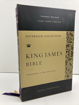 KJV, Personal Size Reference Bible, Sovereign Collection, Leathersoft, Purple,-image