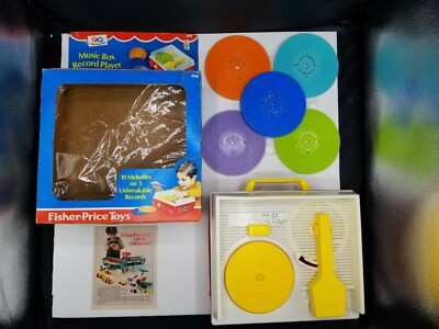 1971 FISHER PRICE MUSIC BOX RECORD PLAYER WITH BOX, NOT WORKING-image