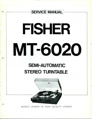 Vintage Fisher Service Manual Semi Automatic Stereo Turntable MT-6020-image