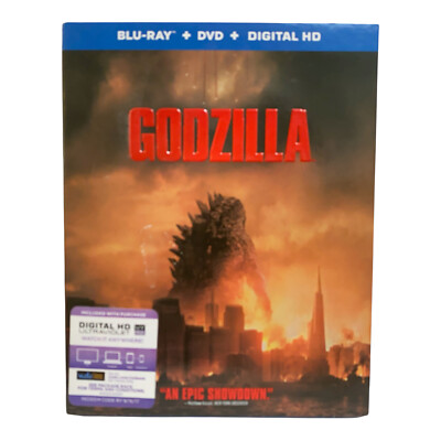 Godzilla (Blu-Ray/DVD/) 2 Disc 2014) W/ Slip Case (No digital) - Excellent-image
