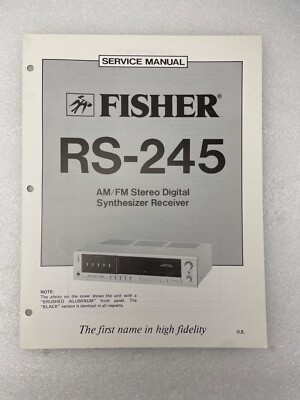 VTG Original Fisher RS-245 Am/Fm Digital Synth Receiver Service Manual Repair-image