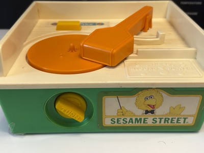 VINTAGE Fisher Price Sesame Street Music Box Record Player With 2 Record -WORKS-image