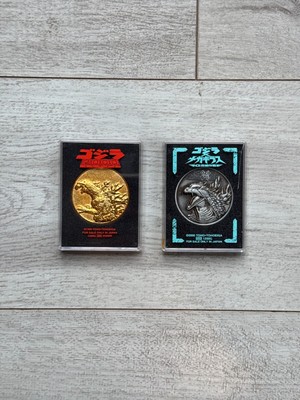 GODZILLA Metal Coin Medallion In Case Bundle MEGAGUIRUS Japan 2000 1999-image