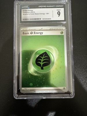 Pokemon Grass Energy Scarlet Violet 1 Holo CGC Graded 9 Mint Not PSA Card-image