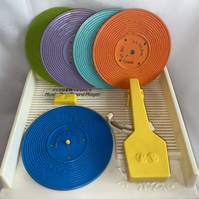 Vintage 1971 Fisher Price Music Box Record Player #995 w/ 5 Record Disks 🎶-image