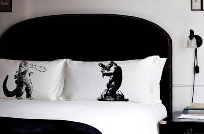 Godzilla vs King Kong Cotton Pillow Case Set Monsters vintage movie room decor-image