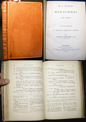 1836 TITUS MACCIUS PLAUTUS CAMBRIDGE PRINTING CONTEMPORARY LEATHER BINDING -image