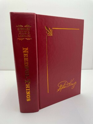 Needful Things Stephen King Library Edition 1991 Red Leather Bound Hardcover-image
