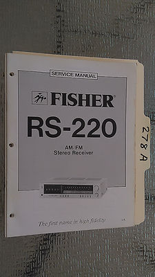 Fisher rs-220 service manual original repair book stereo receiver tuner radio-image
