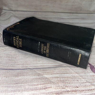 Nave's Topical Bible Black Faux Leather Southwestern 1962 Thumb Index See Damage-image