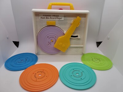 2014 FISHER PRICE Music Box Record Player 5 Records INCLUDED TESTED WORKS (A) -image
