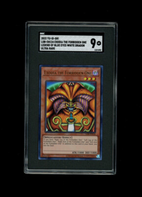 YU-GI-OH! EXODIA THE FORBIDDEN ONE HOLO ULTRA RARE LOB-EN124 SGC 9 MINT! -image